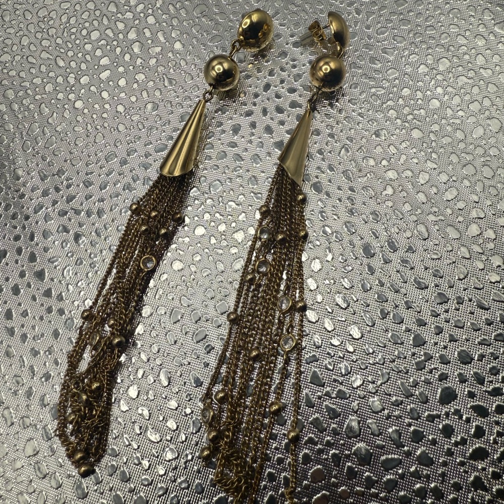 Elegant Gold Tassel Earrings